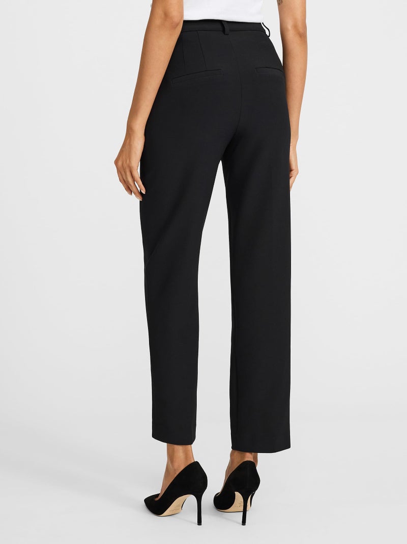 EXPRESS Womenâ€™s Editor Pants â€“ Super High Rise Stretch Tailored Trouser with Polished Fit and Comfortable Feel Pitch Black - Image 2