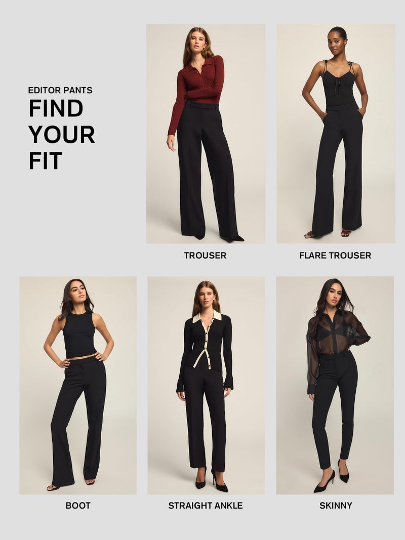 EXPRESS Womenâ€™s Editor Pants â€“ Super High Rise Stretch Tailored Trouser with Polished Fit and Comfortable Feel Pitch Black - Image 5