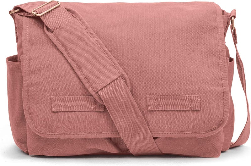 Sweetbriar Classic Vintage Messenger Bag - Original Heavyweight Cotton Canvas Shoulder Bag with Upgraded Features - Image 1