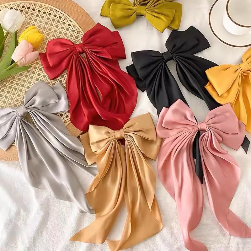 GITGRNTH Soft Cotton Hair Ties for Women - No Damage Elastic Hair Bands - Durable Rubber Band for Women - Ideal Ponytail Holders - Comfortable Accessories - Gentle on All Hair Types - Perfect for Thick and Thin Hairs - Scrunches for Woman - Kids Hairs Rubber Band (Multi Color-. [ 2- pieces Bow Pins], Regular) - Image 5