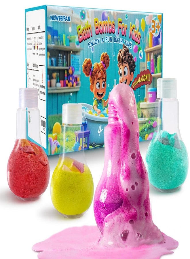 NEWFEIFAN Potions Bath Bombs for Kids, Boys & Girls Teen Easter Basket Stuffers Gifts Set, 4 Pack Colorful Fizzy Bubble Bath for Fun and Educational Bath Time, Cool Foam Explosion Bath Toys for Kids Ages 3-12 - Image 1