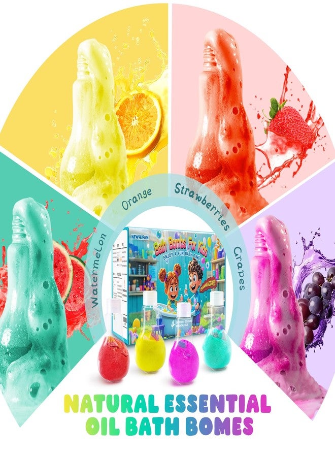 NEWFEIFAN Potions Bath Bombs for Kids, Boys & Girls Teen Easter Basket Stuffers Gifts Set, 4 Pack Colorful Fizzy Bubble Bath for Fun and Educational Bath Time, Cool Foam Explosion Bath Toys for Kids Ages 3-12 - Image 2