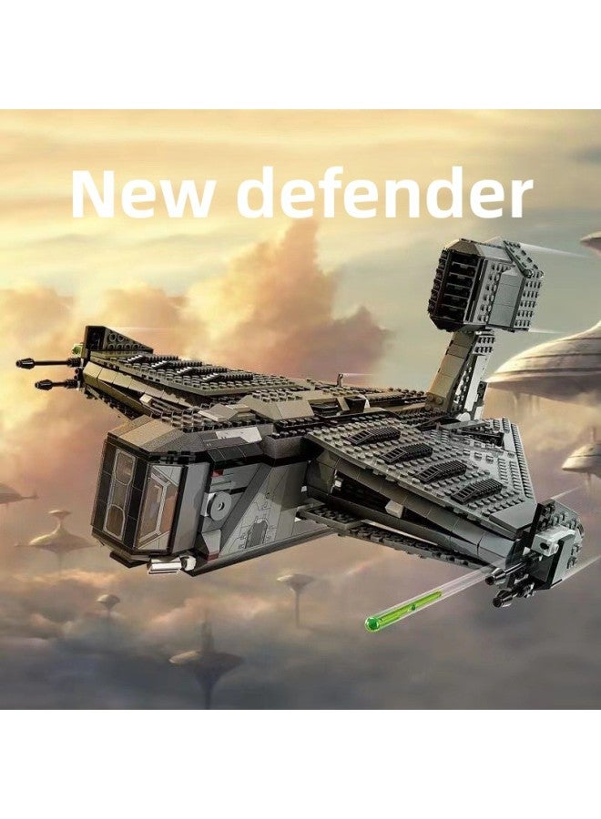 Building Blocks - The Defender; Building Blocks - Millennium Falcon model, space empire ship, compatible with major brands, challenging assembly, collectible gift. - Image 1