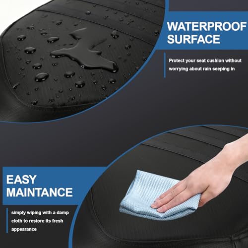 Wacece ATV Seat Cover Non-Slip Soft Waterproof for Raptor 700 700R 2006-2024, High Elastic Leather Black - Image 2