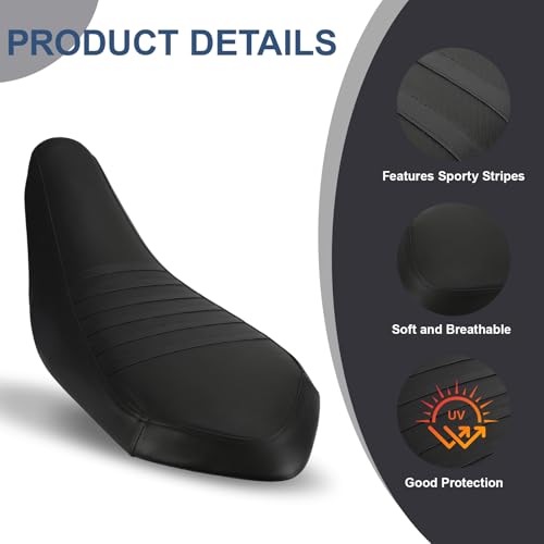 Wacece ATV Seat Cover Non-Slip Soft Waterproof for Raptor 700 700R 2006-2024, High Elastic Leather Black - Image 3