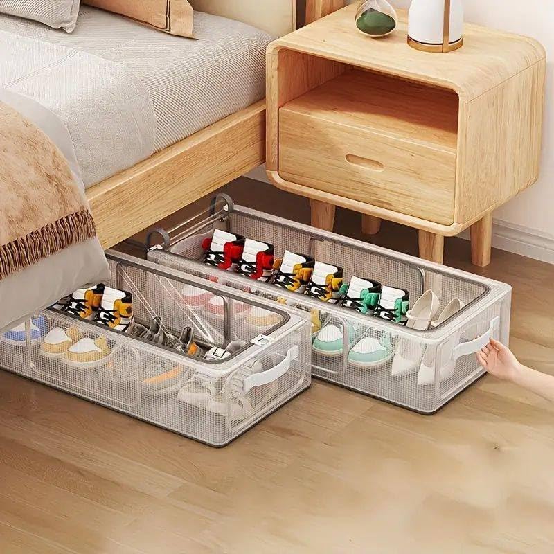 NIL JO NIL JO Shoe Storage Organizer Transparent Shoe Rack Clear Foldable Shoe Bag Shoe Box Shoe Organizer Box 1pc SpaceSaving Shoe Rack Container Perfect for Home Essentials  - Image 4