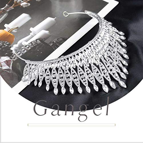 Gangel Baroque Sliver Crowns Princess Crown with Crystal Wedding Bridals Tiaras Hair Accessories for Brides Wedding Prom Birthday Party Halloween Christmas Cosplay(Pack of 1) - Image 5