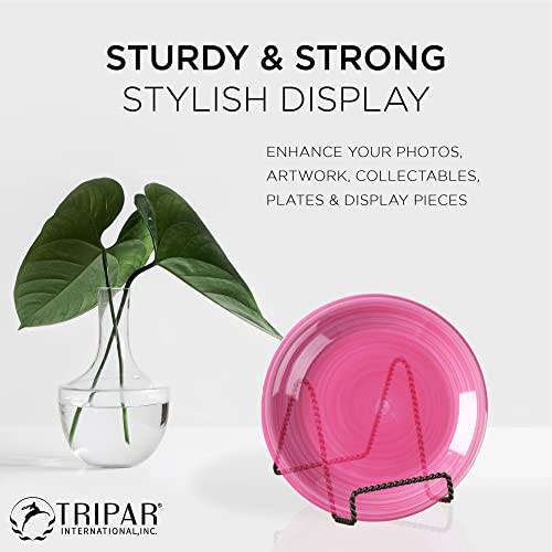 Tripar Decorative Twisted Wire Stand, Black Display (4 Inch Depth) - Tabletop Display - Handcrafted Square Edge Design for Sleek & Modern Look - Perfect for Kitchen Cookbooks, Plates, Photos & More - Image 5