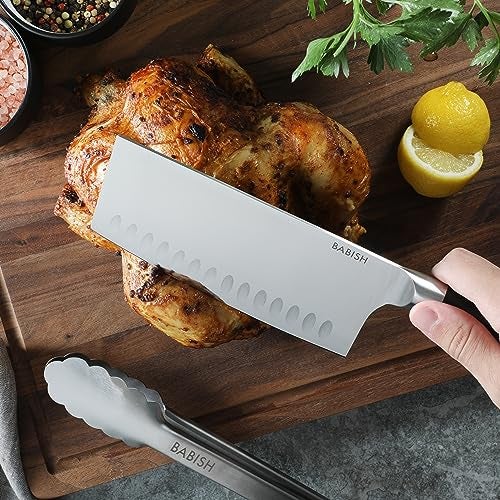 Babish High-Carbon 1.4116 German Steel 6.5 Inch Full Tang, Forged Cleaver Kitchen Knife - Image 2