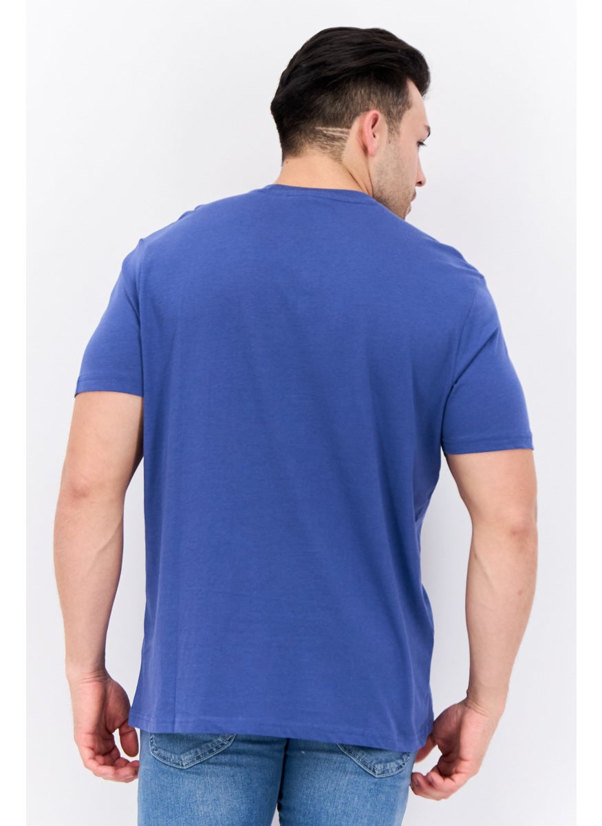 Ben Sherman - Men Crew Neck Short Sleeves Brand Logo T-Shirt, Slate Blue - Image 1