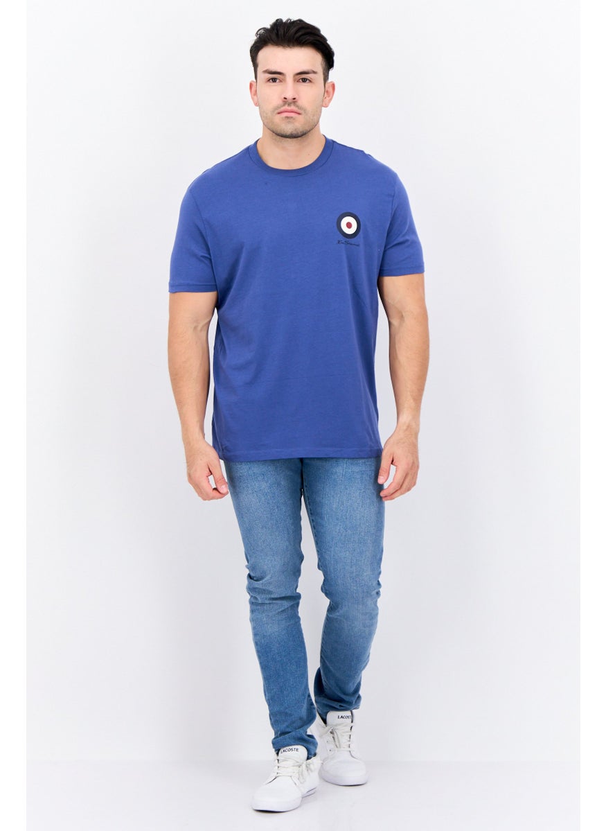 Ben Sherman - Men Crew Neck Short Sleeves Brand Logo T-Shirt, Slate Blue - Image 1