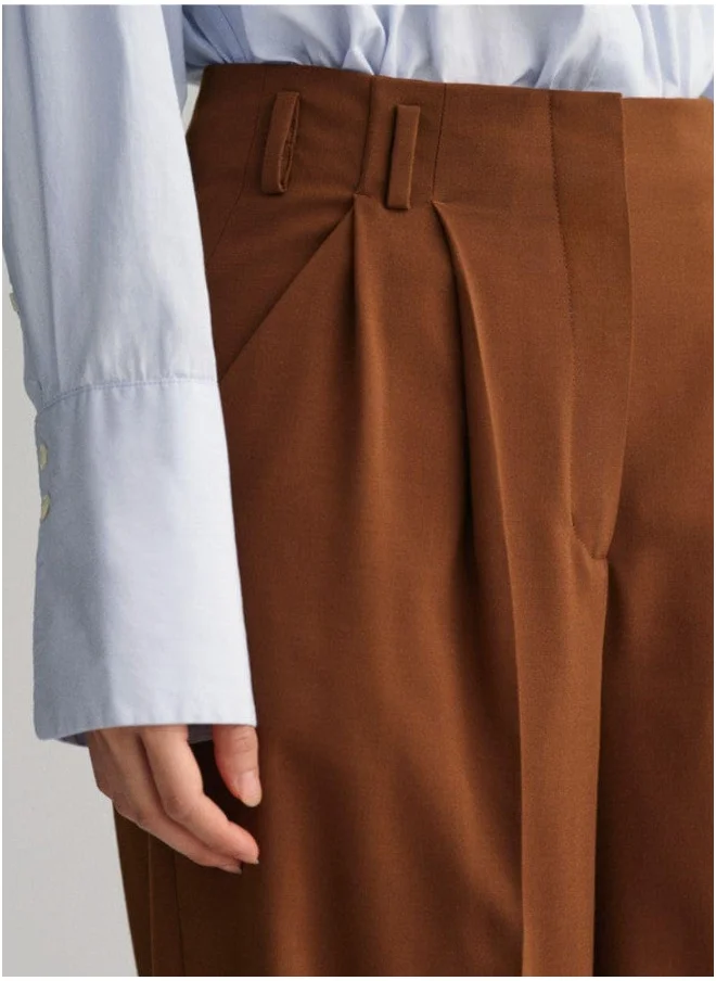 GANT Gant High-Waisted Wide Leg Pleated Pants