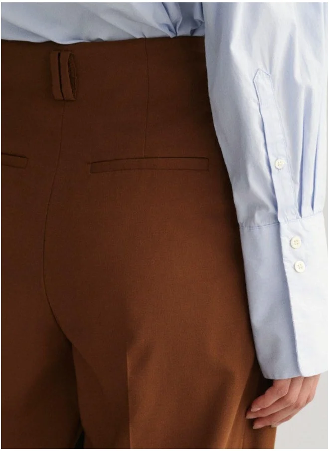 GANT Gant High-Waisted Wide Leg Pleated Pants