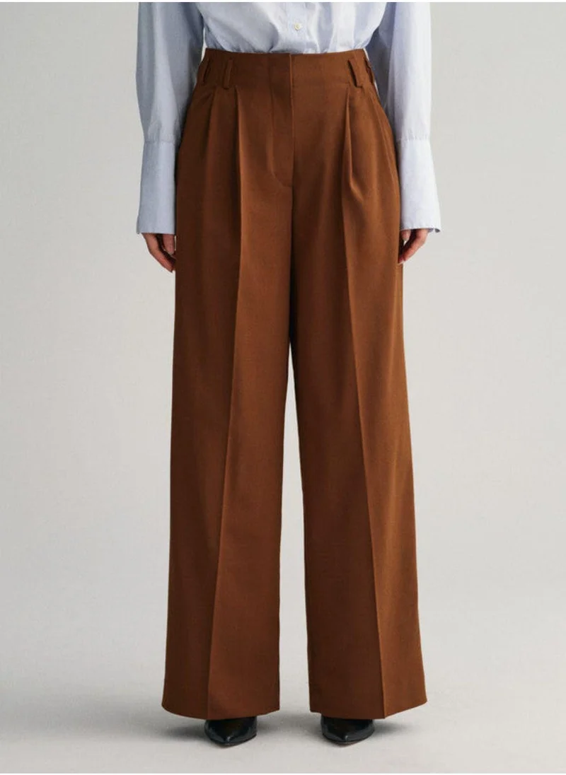 GANT Gant High-Waisted Wide Leg Pleated Pants