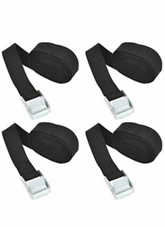 4 Pcs Fastening Straps with Buckle, 2.5m x 2.5cm Heavy Duty Tie Down Adjustable Tension Polypropylene Webbing Lashing for Bike, Motorcycle, Car, Auto