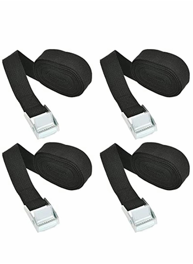 Y&D - 4 Pcs Fastening Straps with Buckle, 2.5m x 2.5cm Heavy Duty Tie Down Adjustable Tension Polypropylene Webbing Lashing for Bike, Motorcycle, Car, Auto - Image 1