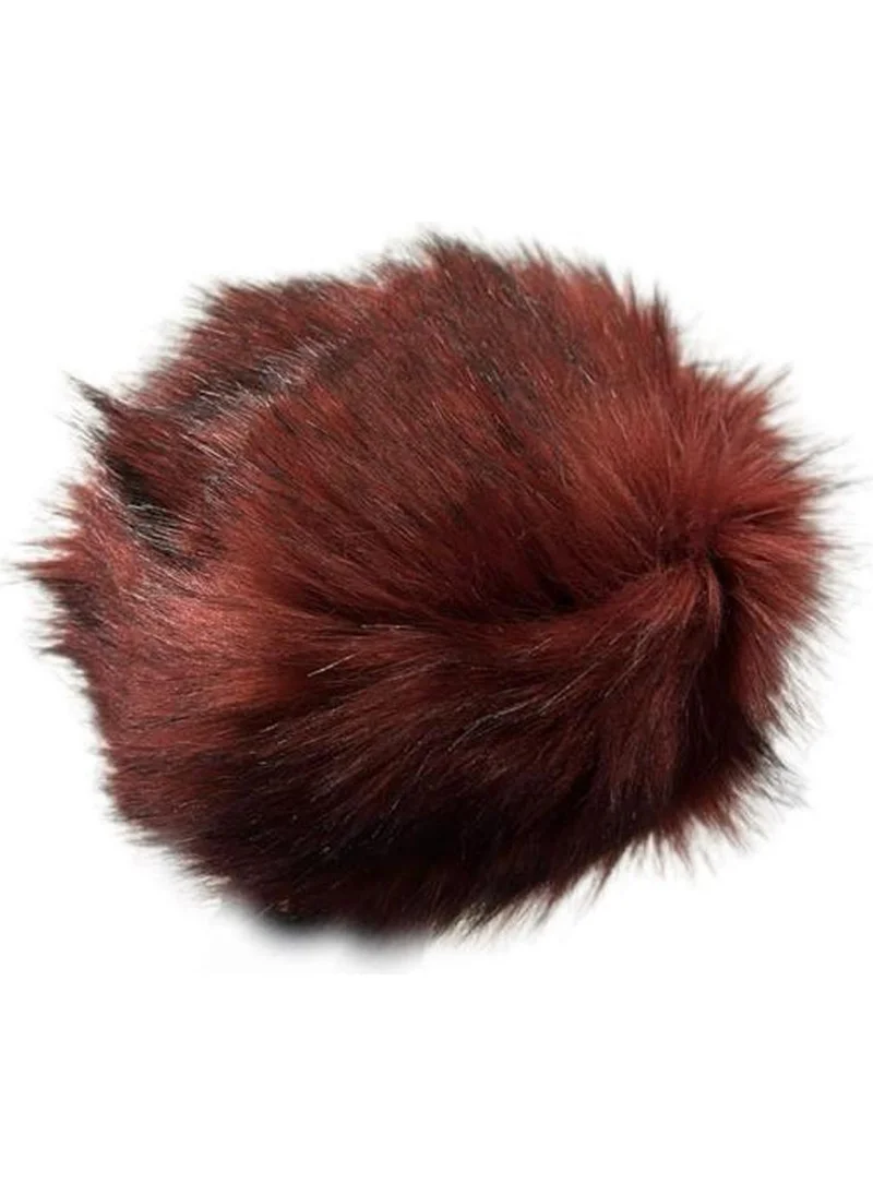 باهلس Trend Burgundy Plush Fur Kalpak Hat