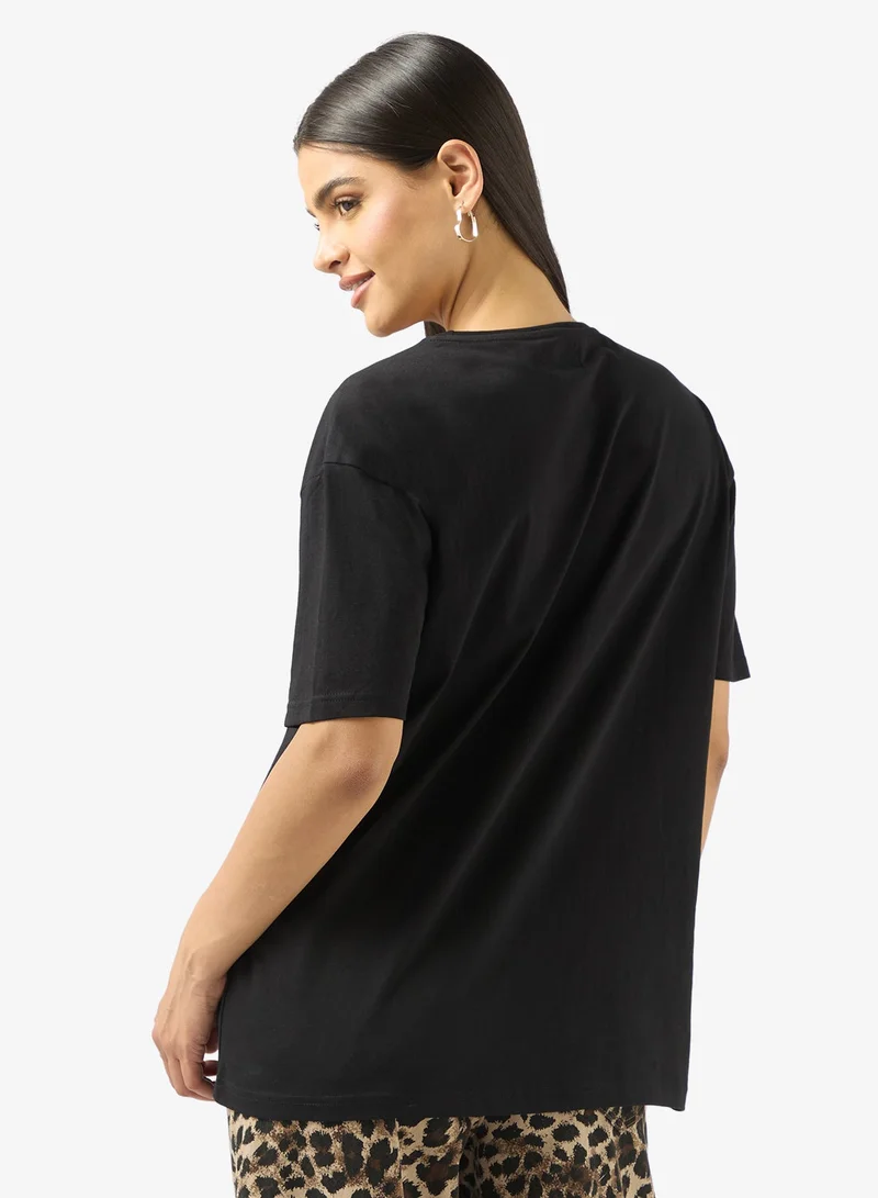 Ginger Cotton Oversize Travel Graphic T-shirt