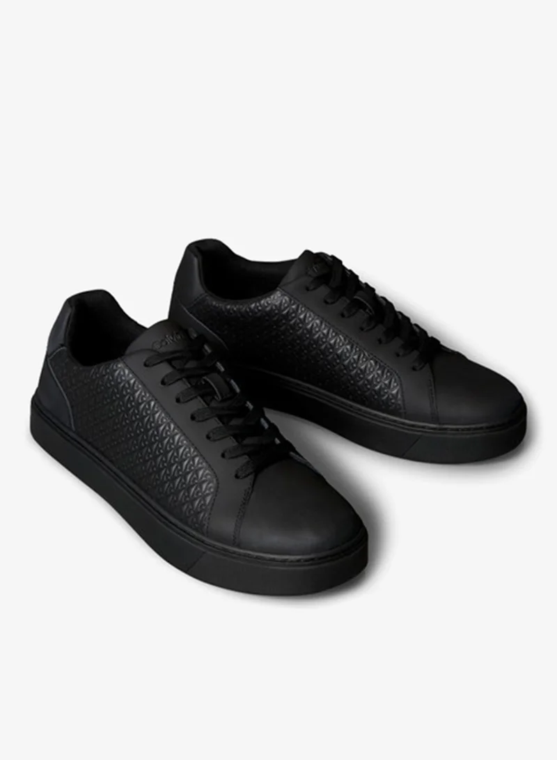 Calvin Klein Jeans BLACK CK Baseline - Leather Signature Trainers for Men | Best Price UAE