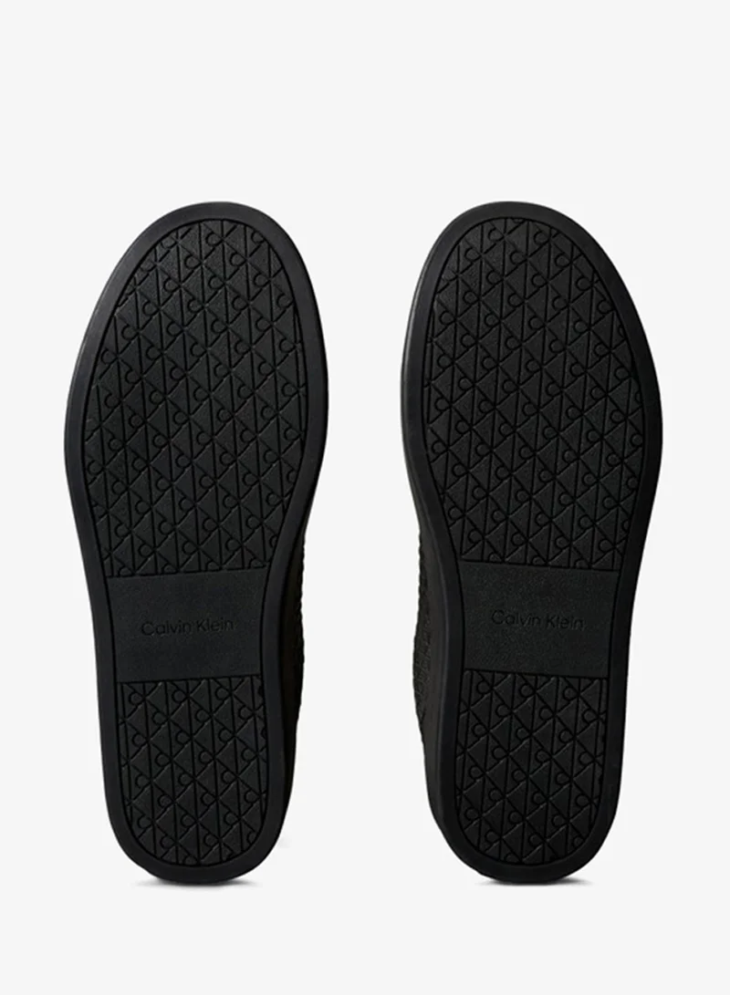 Calvin Klein Jeans BLACK CK Baseline - Leather Signature Trainers for Men | Best Price UAE