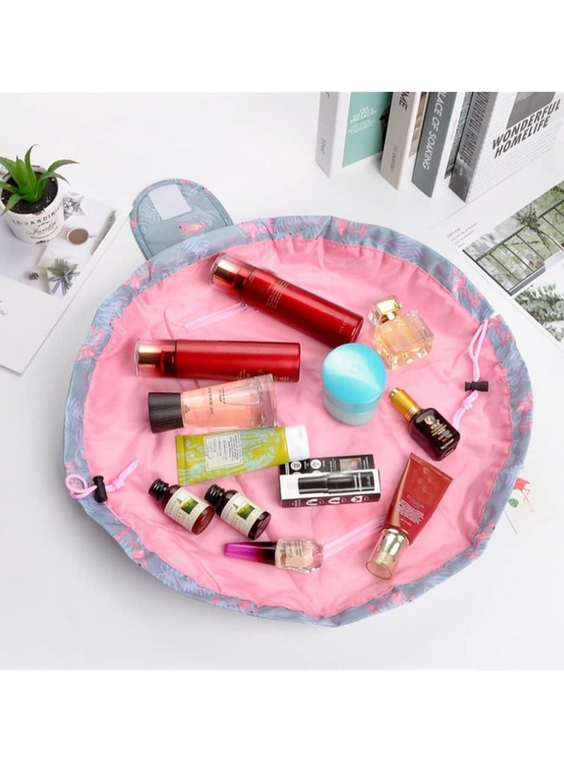 إسكدنيا ترجمة إلى العربية: حقيبة ماكياج ذات صندوق كبير السعة ومائي، حقيبة حمام سحرية قابلة للتنظيم، منظم حقيبة نظام السفر الخيطية السحرية. - Image 5