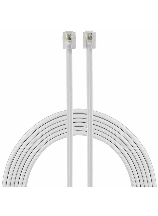 power gear Telephone Line Cord, 100 Feet, Phone Cord, Modular Jack Ends, Works for Phone, Modem or Fax Machine, for Use in Home or Office, White, 27638 - Image 1