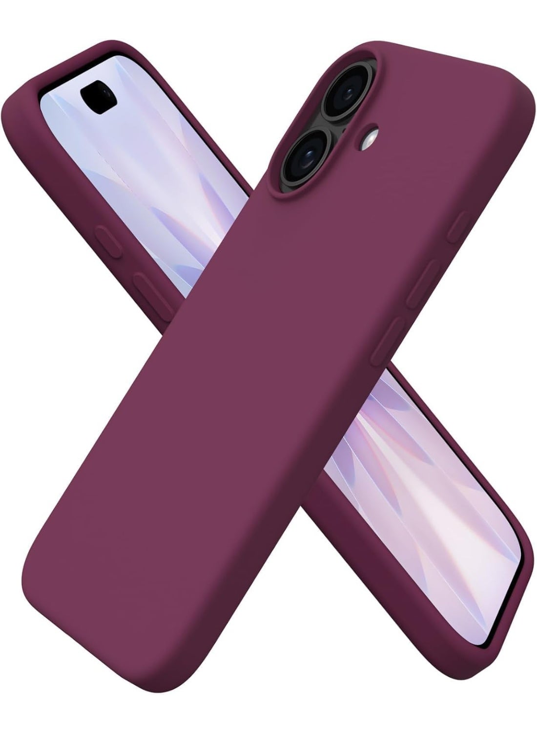 Silicone Case Compatible with iPhone 17, Slim Liquid Silicone Phone Case with 3-Layer Soft Rubber Shockproof Bumper with TPU Lining (Maroon)