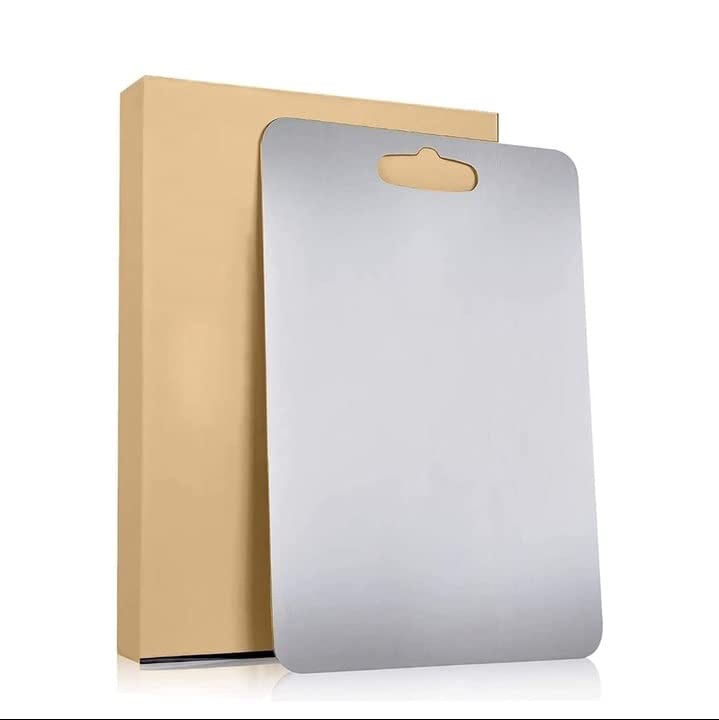 PAGHADI Stainless Steel ChopingBoard for VegetableFruit Cutter Meats Boards utting Board for Fruit VegetableBread Meat Durable Safe MediumSize 318CM X 21CM - Image 1