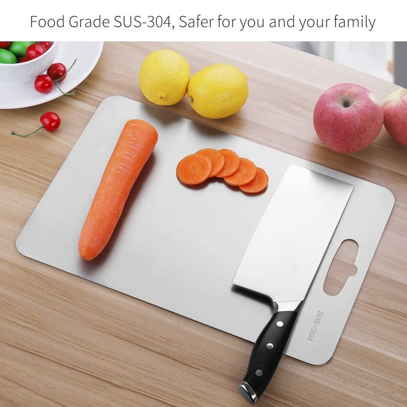 PAGHADI Stainless Steel ChopingBoard for VegetableFruit Cutter Meats Boards utting Board for Fruit VegetableBread Meat Durable Safe MediumSize 318CM X 21CM - Image 5