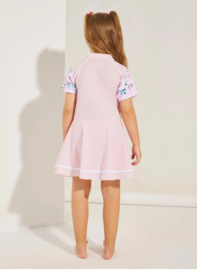 Styli Floral Print High Neck Skirted Swimsuit