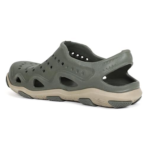 Aqualite AL-635 Slip-On Clogs for Men with Back-Strap Lightweight & Quick Dry, Anti-Skid EVA Sandal for Men Olive/Khaki - Image 5