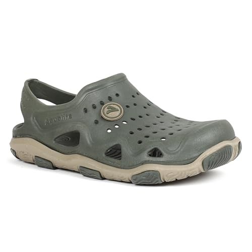 Aqualite AL-635 Slip-On Clogs for Men with Back-Strap Lightweight & Quick Dry, Anti-Skid EVA Sandal for Men Olive/Khaki - Image 2