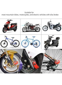 Generic Safety Lock And Anti - Theft Protection, Stainless Steel Small Disc Lock For Motorcycles, Scooters, Swivel Wheel Brake Lock And Others-Red Color Angle  - Image 3