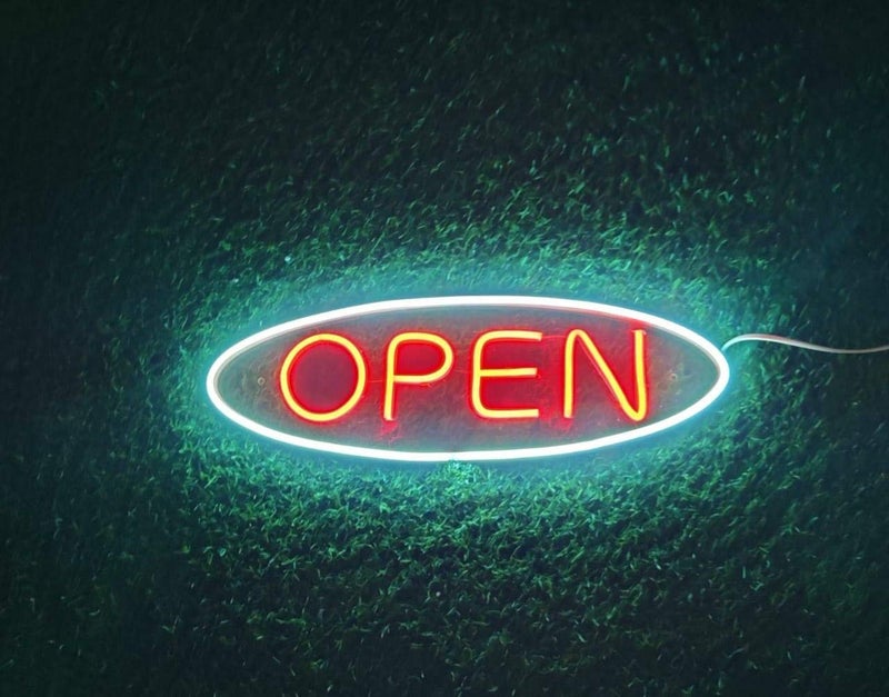 Open LED Neon Sign Light 6x18 inches Feet with Adaptor  - Image 1