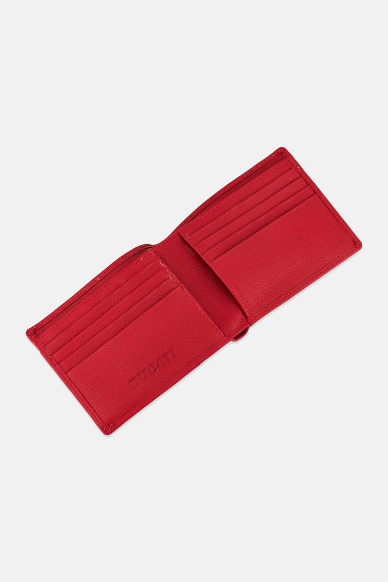 Ducati Men Calmo Brand Logo Foldable Wallet, Red  - Image 2