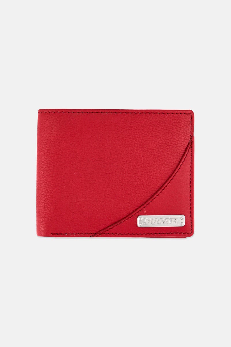 Ducati Men Calmo Brand Logo Foldable Wallet, Red  - Image 1