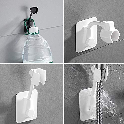 HOME CUBE ABS 360 Degree Adjustable Matt Shower Head Holder For Bathroom Wall Mountable Bracket With Adhesive Sticker Pack Of 1 Random ColourSilver - Image 3