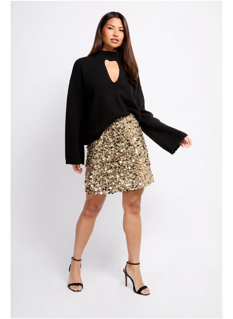Little Mistress Sequin High Waist Skirt