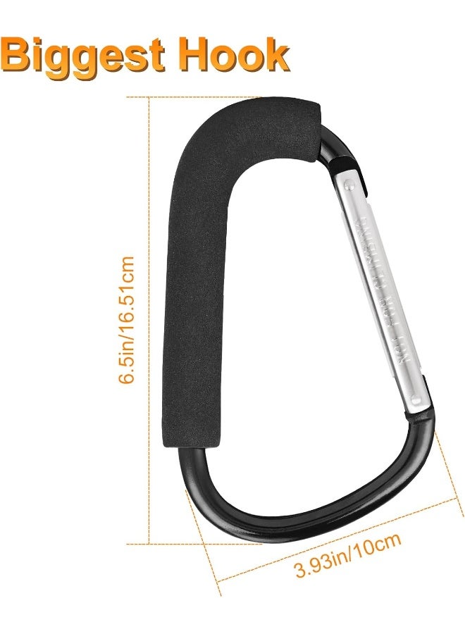 NEOACT 2 Pack Stroller Hooks, 6.3" Large Stroller Clips - Image 4