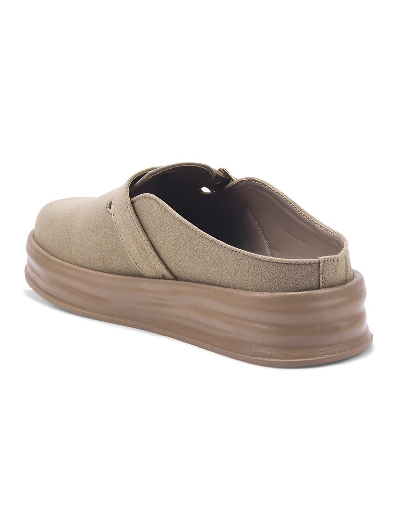 Shuz Touch Khaki Platform Mules - Image 3