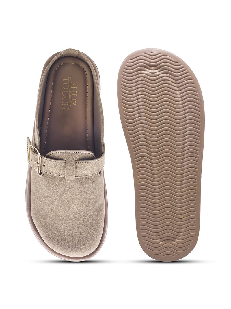 Shuz Touch Khaki Platform Mules - Image 4