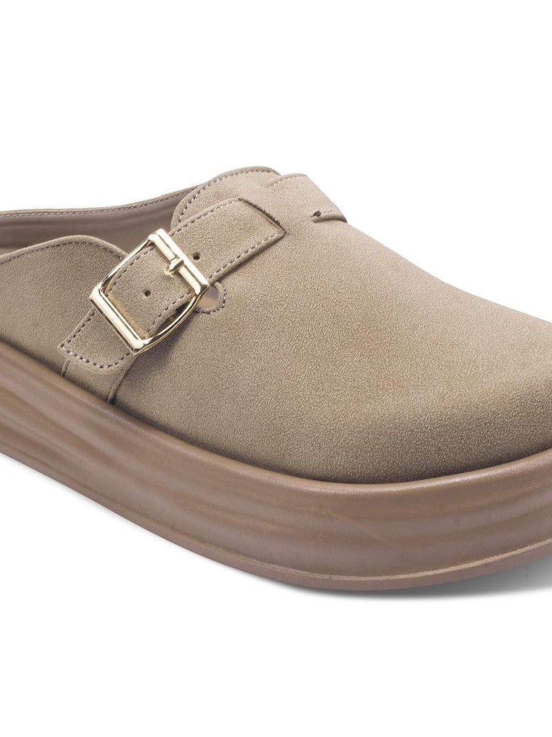 Shuz Touch Khaki Platform Mules - Image 5