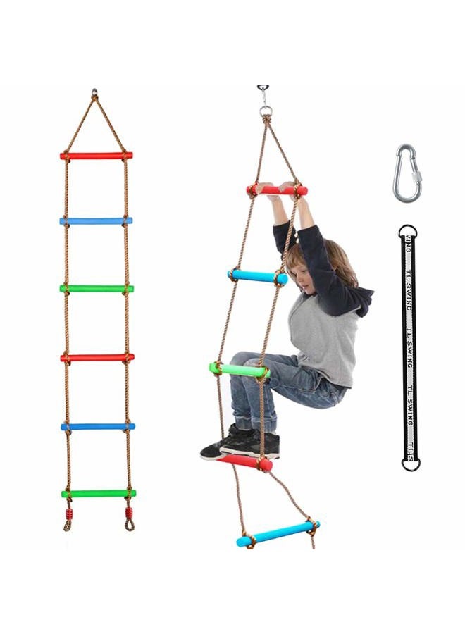 Xinlinke سلم حبال تسلق للأطفال مع حزام تعليق، مجموعة ألعاب Swing Sets للتسلق في الداخل والخارج - Image 1