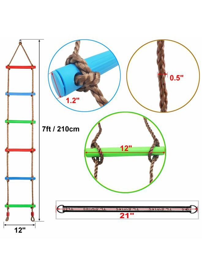 Xinlinke سلم حبال تسلق للأطفال مع حزام تعليق، مجموعة ألعاب Swing Sets للتسلق في الداخل والخارج - Image 2