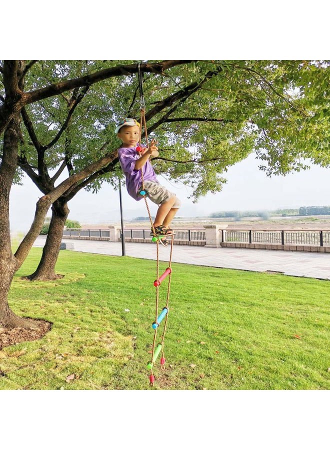 Xinlinke سلم حبال تسلق للأطفال مع حزام تعليق، مجموعة ألعاب Swing Sets للتسلق في الداخل والخارج - Image 5