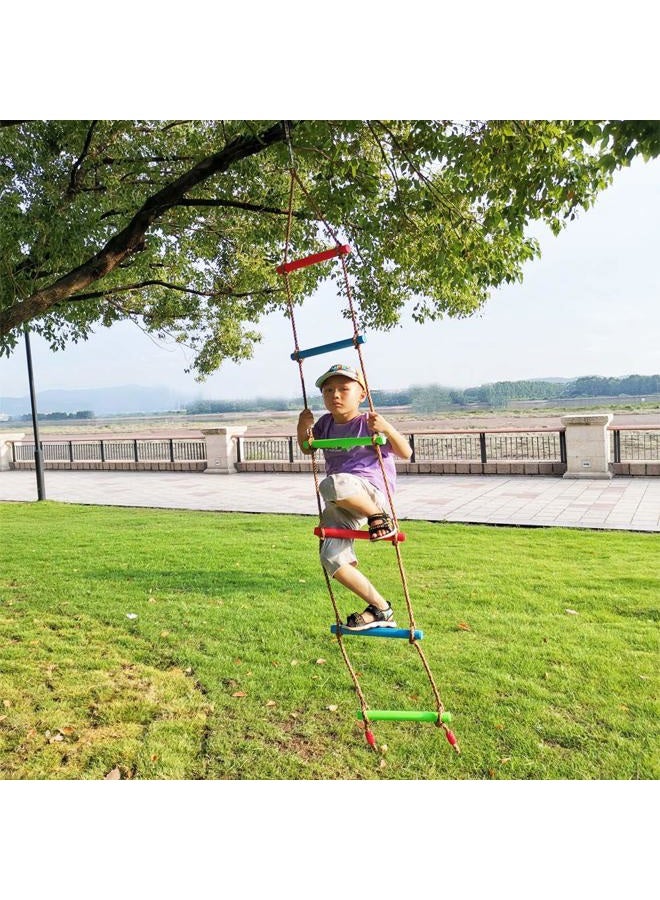 Xinlinke سلم حبال تسلق للأطفال مع حزام تعليق، مجموعة ألعاب Swing Sets للتسلق في الداخل والخارج - Image 4