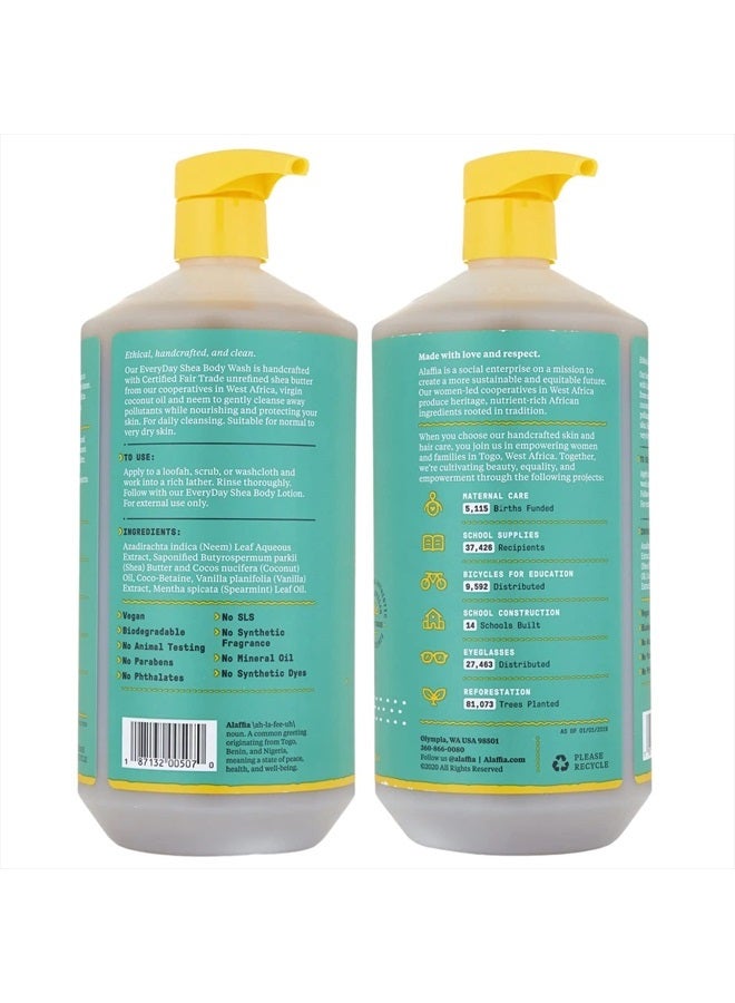 Alaffia EveryDay Shea Body Wash - Naturally Helps Moisturize and Cleanse without Stripping Natural Oils with Shea Butter, Neem, and Coconut Oil, Fair Trade Vanilla Mint, 32 Fl Oz - Image 2