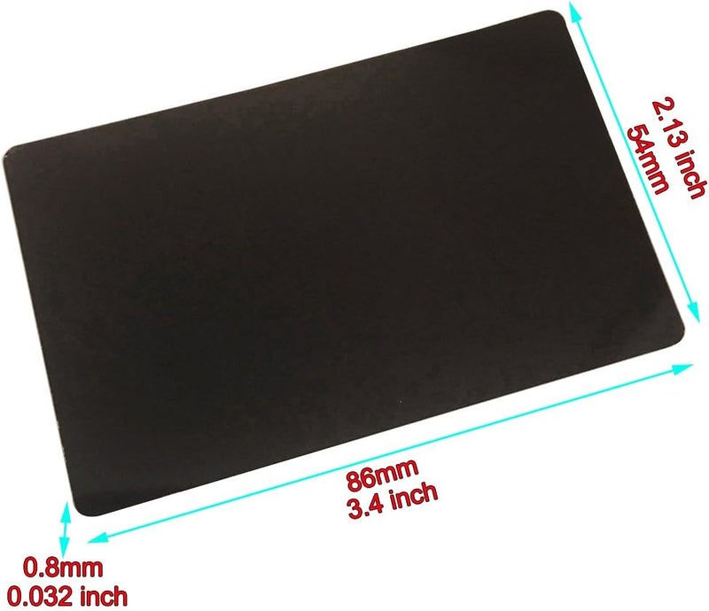 ebamaz Metal Business Cards Anodized Aluminum Plaque Plate 86X54X0.8mm (Black, Blank,10PCS) - Image 2