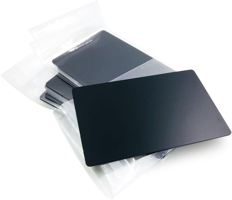 ebamaz Metal Business Cards Anodized Aluminum Plaque Plate 86X54X0.8mm (Black, Blank,10PCS) - Image 1