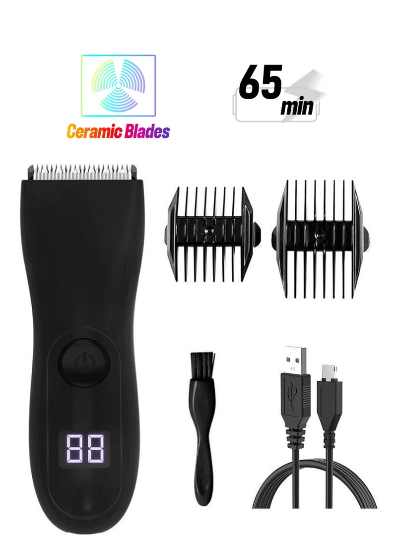 SOLARAE Men's Hair Clippers and Trimmers for Intimate Areas, Waterproof Electric Shaver and Beard Grooming Machine for Hair Removal and Precision Cutting. - Image 1